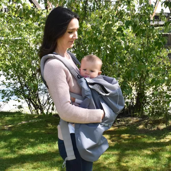 imageJAN ampamp JUL Waterproof Baby Rain Cover with Hood and Pockets Universal for Baby Carriers and Strollers BlackHeather Grey