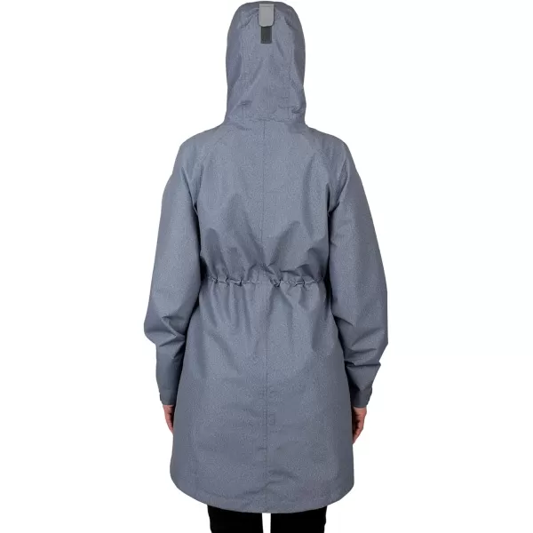 imageJAN ampamp JUL Womens Pacific Rain Jacket Waterproof ThighLength CoatHeather Grey