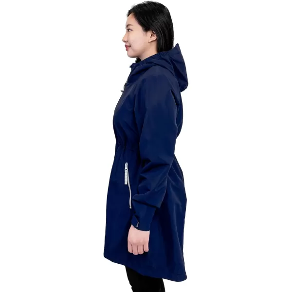 imageJAN ampamp JUL Womens Pacific Rain Jacket Waterproof ThighLength CoatNavy