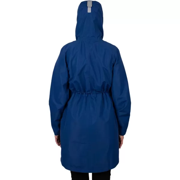 imageJAN ampamp JUL Womens Pacific Rain Jacket Waterproof ThighLength CoatNebula Blue