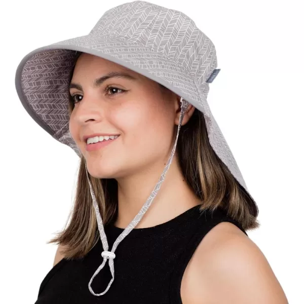 imageJAN ampamp JUL 100 Cotton Adjustable Sun Hat with UV Protection for WomenCotton Adventure Grey Herringbone