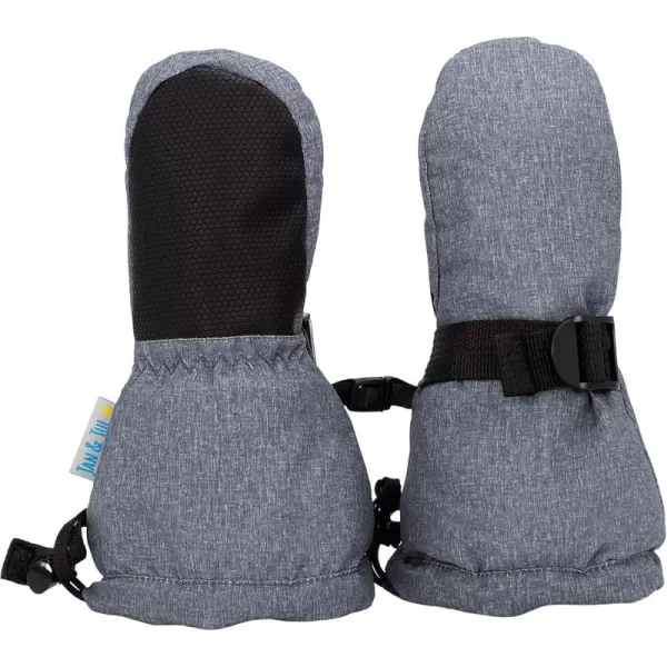 imageJAN ampamp JUL Boys StayOn Snow Mittens Waterproof InsulatedNo Thumb Heather Grey Rated 15 