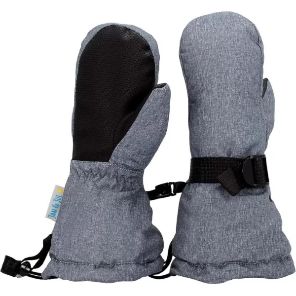 imageJAN ampamp JUL Boys StayOn Snow Mittens Waterproof InsulatedWith Thumb Heather Grey Rated 15 