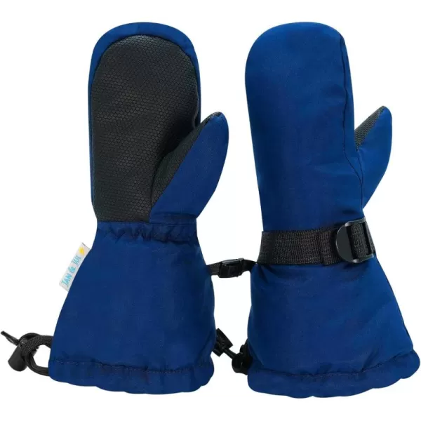 imageJAN ampamp JUL Boys StayOn Snow Mittens Waterproof InsulatedWith Thumb Nebula Blue Rated 15 