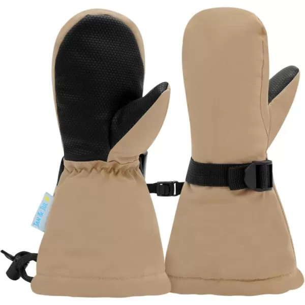 imageJAN ampamp JUL Boys StayOn Snow Mittens Waterproof InsulatedWith Thumb Soft Brown Rated 15 