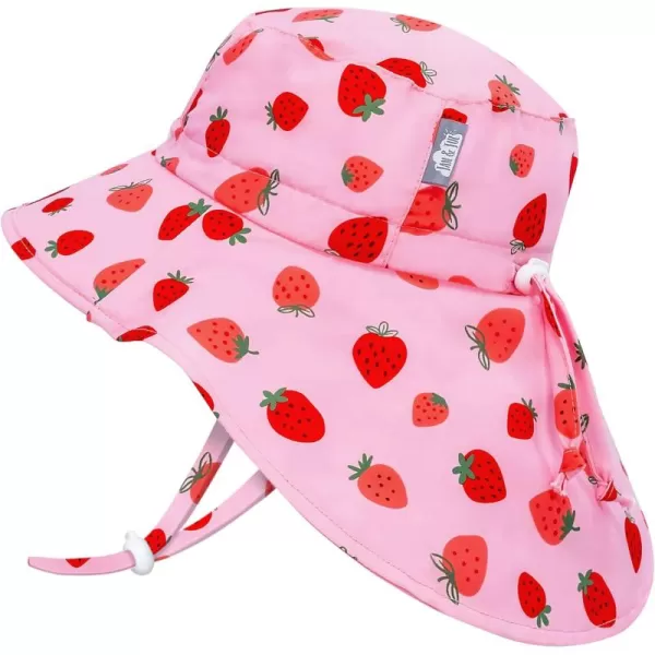 imageJAN ampamp JUL Girls Adjustable Water Resistant SunhatPink Strawberry