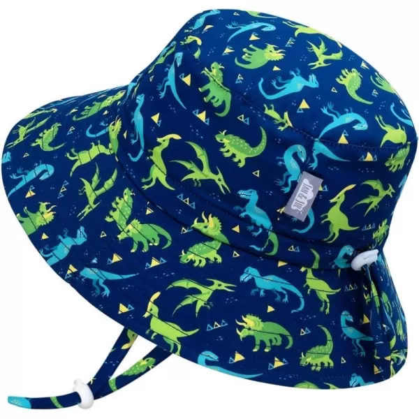 imageJAN ampamp JUL Kids 50 UPF GrowwithMe AquaDry Bucket SunHatDinoland