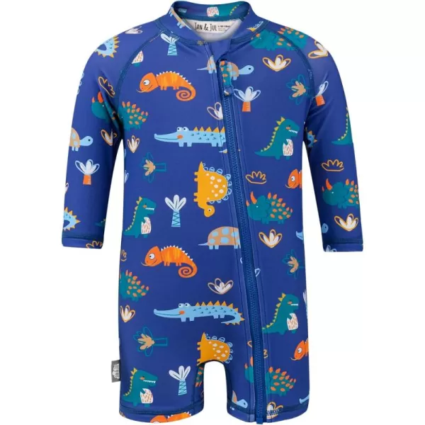 imageJAN ampamp JUL Long Sleeve 1pc UV Jumpsuit Rash Guard Baby ToddlerDino Buddies