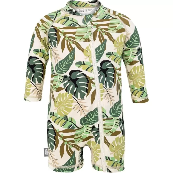 imageJAN ampamp JUL Long Sleeve 1pc UV Jumpsuit Rash Guard Baby ToddlerGreen Tropical