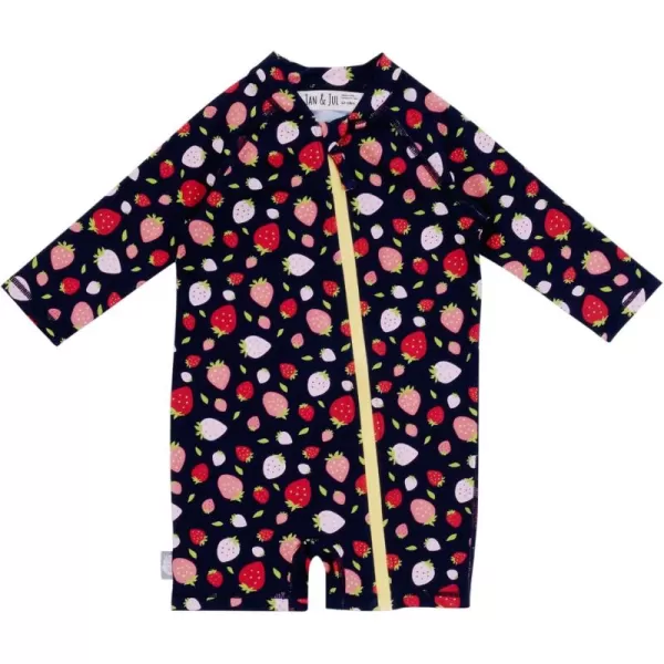 imageJAN ampamp JUL Long Sleeve 1pc UV Jumpsuit Rash Guard Baby ToddlerStrawberry