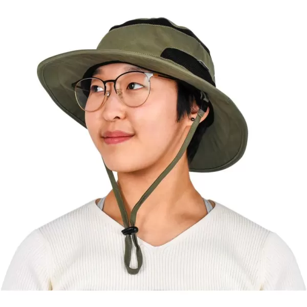 imageJAN ampamp JUL Unisex SunHats for Summer with UV Protection Strap Jasper Army Green M