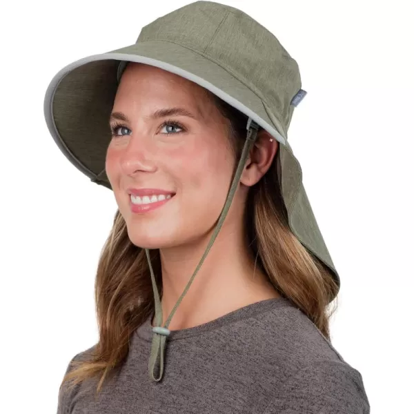 imageJAN ampamp JUL Water Resistant Sun Hat with UV Protection and Neck Flap for Men and WomenAqua Dry Adventure Army Green