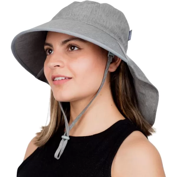 imageJAN ampamp JUL Water Resistant Sun Hat with UV Protection and Neck Flap for Men and WomenAqua Dry Adventure Grey