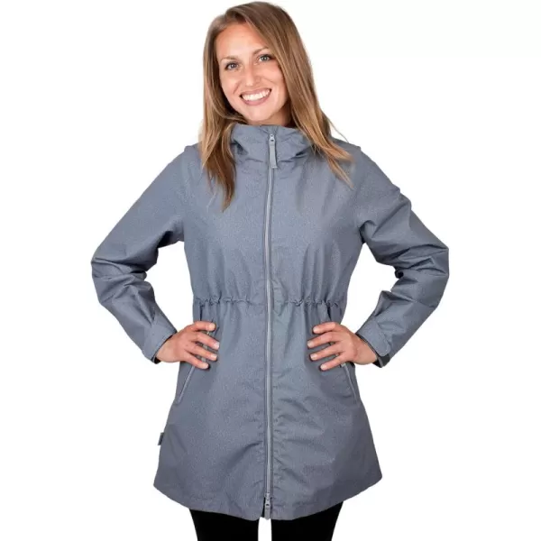 imageJAN ampamp JUL Womens Pacific Rain Jacket Waterproof ThighLength CoatHeather Grey