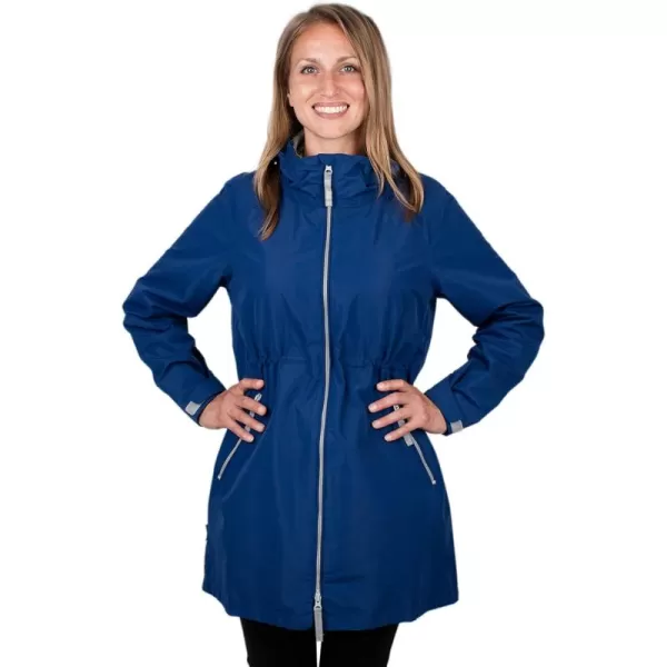 imageJAN ampamp JUL Womens Pacific Rain Jacket Waterproof ThighLength CoatNebula Blue