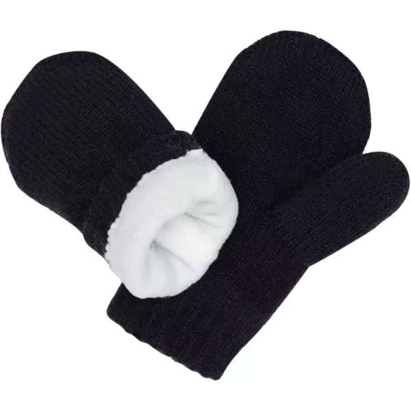 imageJAN ampamp JUL Fleece Lined Knit Mittens for Baby and ToddlerMitten Black