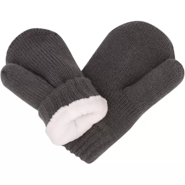 imageJAN ampamp JUL Fleece Lined Knit Mittens for Baby and ToddlerMitten Dark Grey