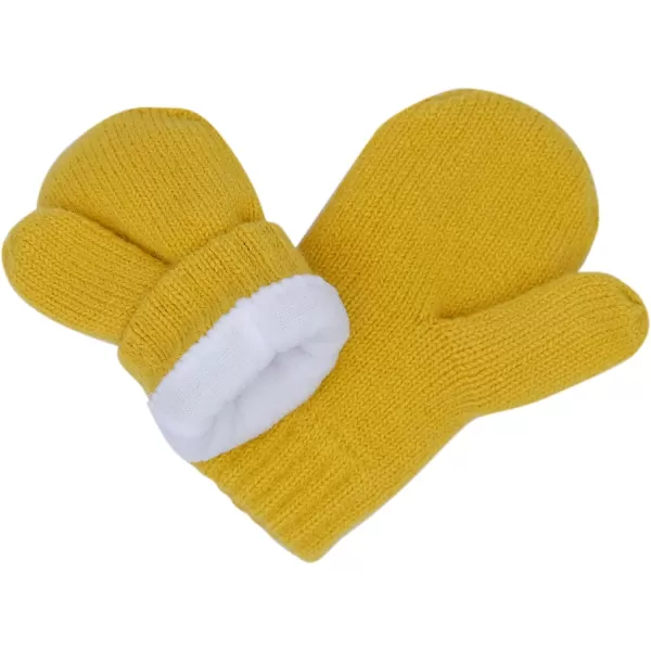 imageJAN ampamp JUL Fleece Lined Knit Mittens for Baby and ToddlerMitten Mustard