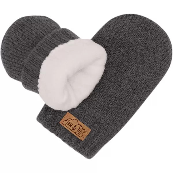 imageJAN ampamp JUL Fleece Lined Knit Mittens for Baby and ToddlerThumbless Mitten Dark Grey