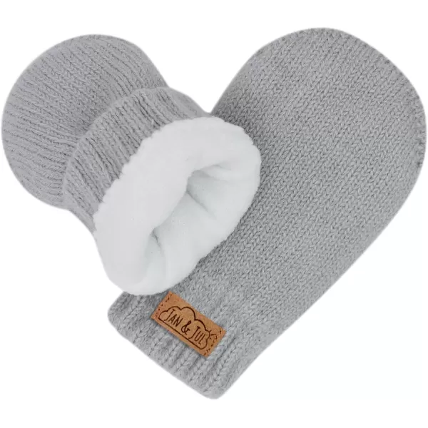 imageJAN ampamp JUL Fleece Lined Knit Mittens for Baby and ToddlerThumbless Mitten Grey