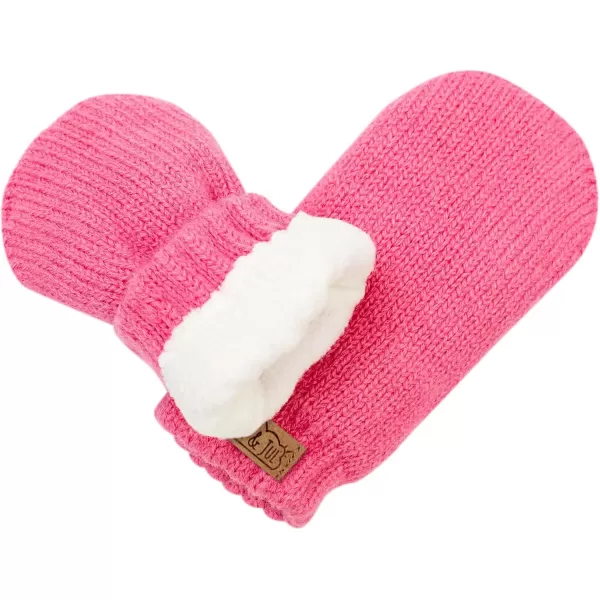 imageJAN ampamp JUL Fleece Lined Knit Mittens for Baby and ToddlerThumbless Mitten Watermelon Pink