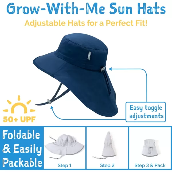 imageJAN ampamp JUL Girls GrowwithMe Cotton Adventure Sun Hat with Large BrimPurple Daisy