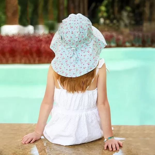 imageJAN ampamp JUL Girls GrowwithMe Cotton Adventure Sun Hat with Large BrimRetro Rose