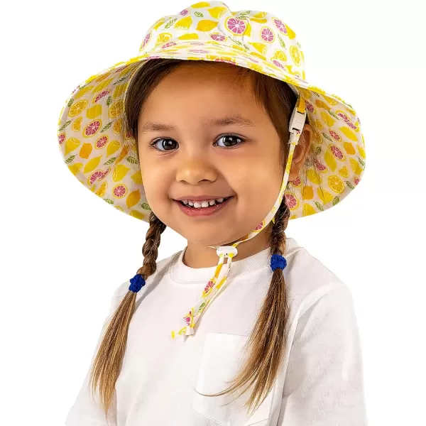 imageJAN ampamp JUL Girls GrowwithMe Cotton Bucket SunHats for Baby and KidsLemons