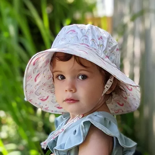 imageJAN ampamp JUL Girls GrowwithMe Cotton Bucket SunHats for Baby and KidsRainbow