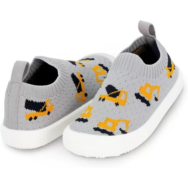 imageJAN ampamp JUL Machine Washable Knit Shoes  Breathable LightWeight Sneakers BabyToddlerLittle KidGraphic Knit Shoes Grey Construction