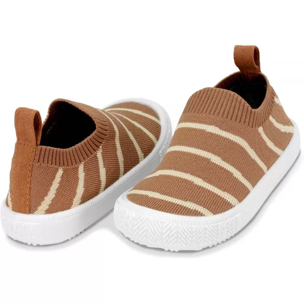 imageJAN ampamp JUL Machine Washable Knit Shoes  Breathable LightWeight Sneakers BabyToddlerLittle KidGraphic Knit Shoes Khaki Stripes