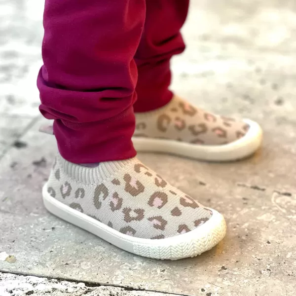 imageJAN ampamp JUL Machine Washable Knit Shoes  Breathable LightWeight Sneakers BabyToddlerLittle KidGraphic Knit Shoes Leopard