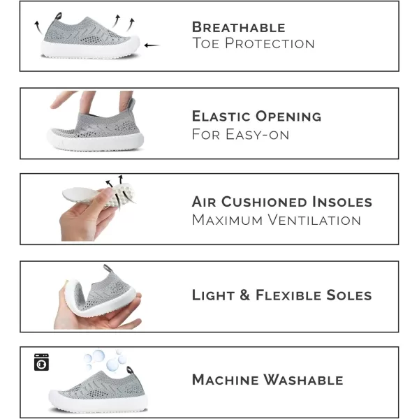 imageJAN ampamp JUL Machine Washable Knit Shoes  Breathable LightWeight Sneakers BabyToddlerLittle KidGraphic Knit Shoes Purple Daisy