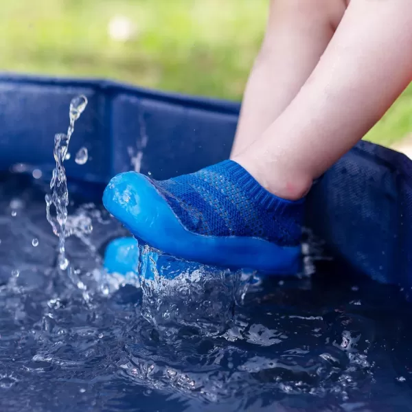 imageJAN ampamp JUL Machine Washable Knit Shoes  Breathable LightWeight Sneakers BabyToddlerLittle KidJelly Jumper Flow Shoes Atlantic Blue