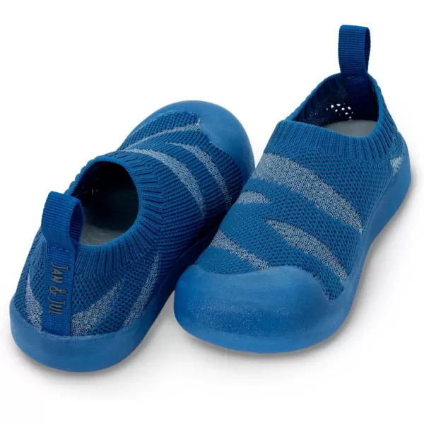imageJAN ampamp JUL Machine Washable Knit Shoes  Breathable LightWeight Sneakers BabyToddlerLittle KidJelly Jumper Flow Shoes Atlantic Blue