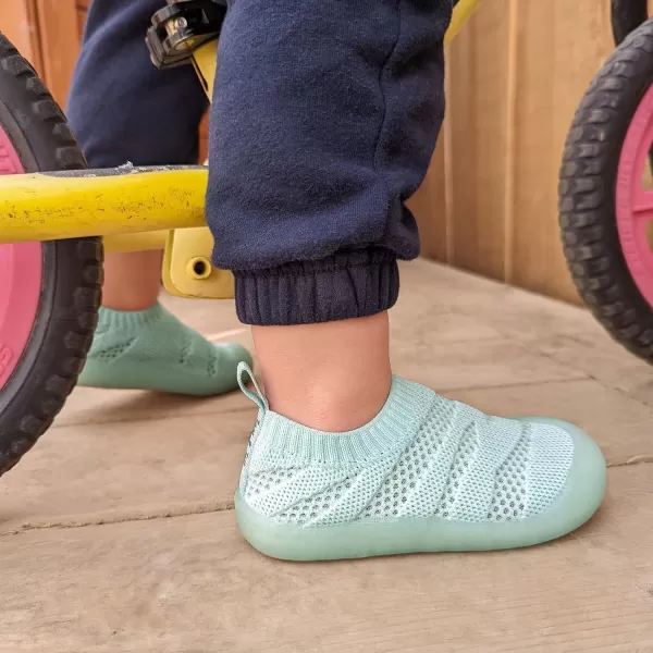 imageJAN ampamp JUL Machine Washable Knit Shoes  Breathable LightWeight Sneakers BabyToddlerLittle KidJelly Jumper Flow Shoes Mint