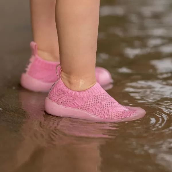 imageJAN ampamp JUL Machine Washable Knit Shoes  Breathable LightWeight Sneakers BabyToddlerLittle KidJelly Jumper Flow Shoes Pretty Pink