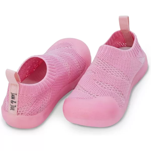 imageJAN ampamp JUL Machine Washable Knit Shoes  Breathable LightWeight Sneakers BabyToddlerLittle KidJelly Jumper Flow Shoes Pretty Pink