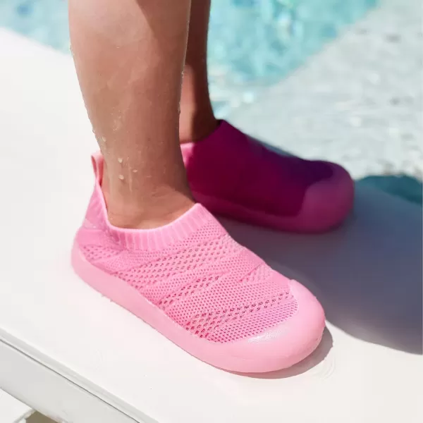imageJAN ampamp JUL Machine Washable Knit Shoes  Breathable LightWeight Sneakers BabyToddlerLittle KidJelly Jumper Flow Shoes Pretty Pink