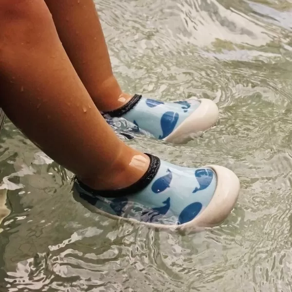 imageJAN ampamp JUL QuickDry Water Shoes for Baby ampamp Toddler with Flexible SolesBlue Whale