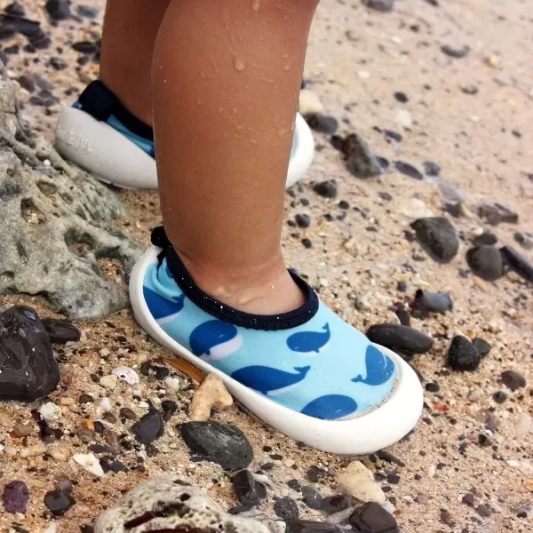 imageJAN ampamp JUL QuickDry Water Shoes for Baby ampamp Toddler with Flexible SolesBlue Whale