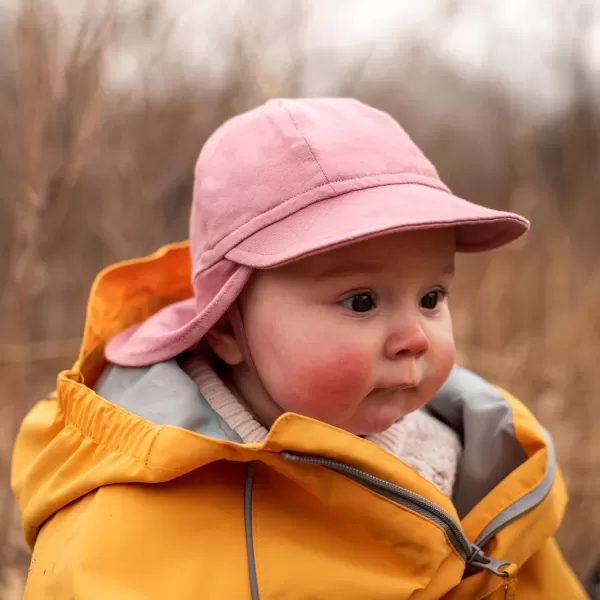 imageJAN ampamp JUL Sun Soft Baby Cap  Cotton Neck Flap Hat for LittlesDusty Rose