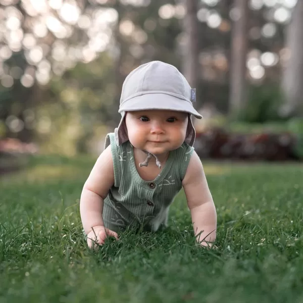 imageJAN ampamp JUL Sun Soft Baby Cap  Cotton Neck Flap Hat for LittlesGrey