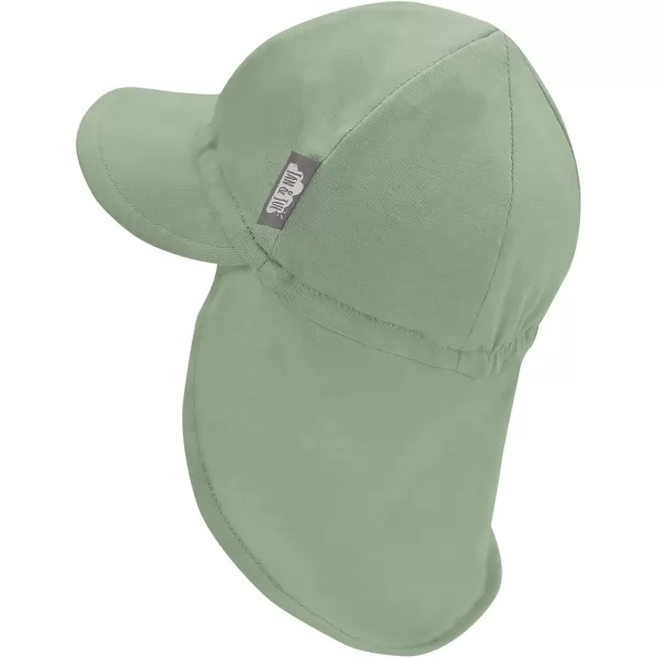 imageJAN ampamp JUL Sun Soft Baby Cap  Cotton Neck Flap Hat for LittlesJuniper Green