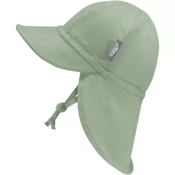 imageJAN ampamp JUL Sun Soft Baby Cap  Cotton Neck Flap Hat for LittlesJuniper Green