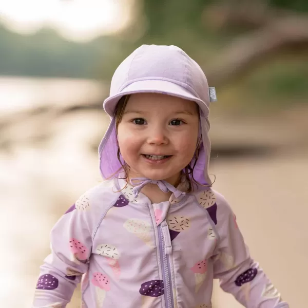 imageJAN ampamp JUL Sun Soft Baby Cap  Cotton Neck Flap Hat for LittlesLavender