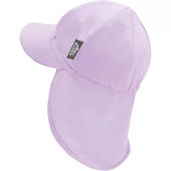 imageJAN ampamp JUL Sun Soft Baby Cap  Cotton Neck Flap Hat for LittlesLavender