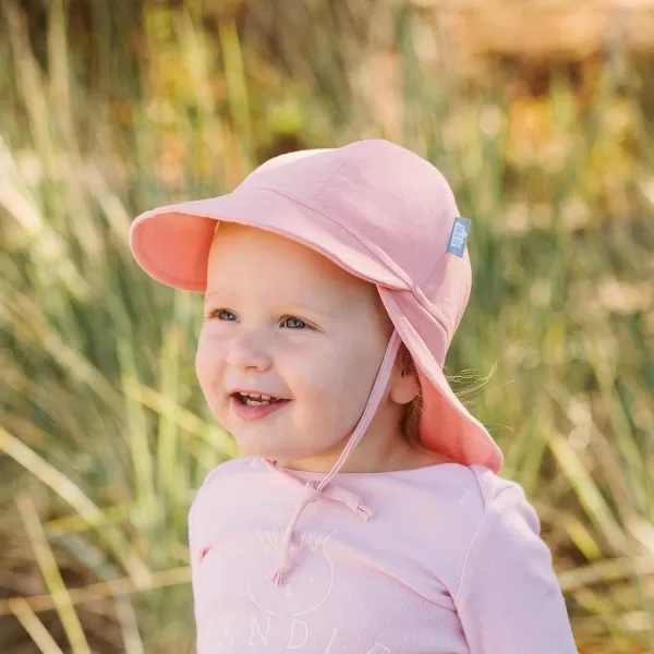 imageJAN ampamp JUL Sun Soft Baby Cap  Cotton Neck Flap Hat for LittlesRose Quartz