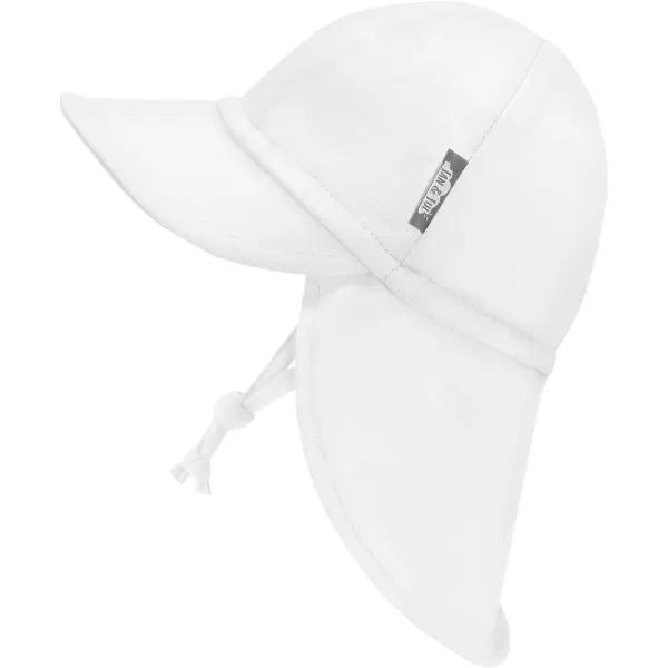 imageJAN ampamp JUL Sun Soft Baby Cap  Cotton Neck Flap Hat for LittlesWhite