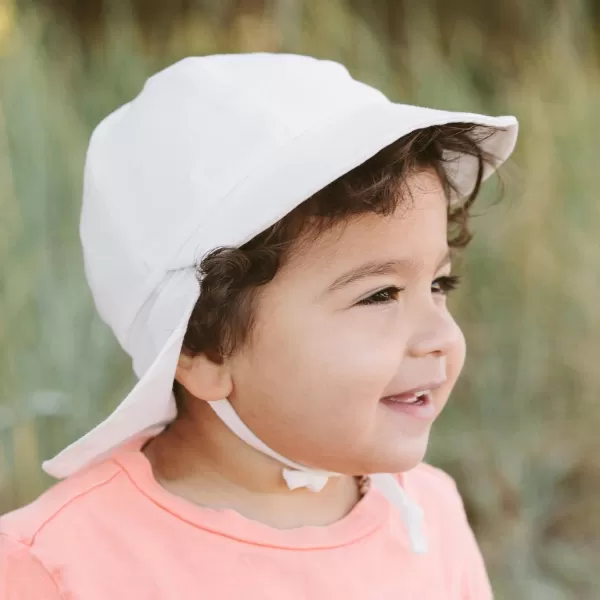imageJAN ampamp JUL Sun Soft Baby Cap  Cotton Neck Flap Hat for LittlesWhite